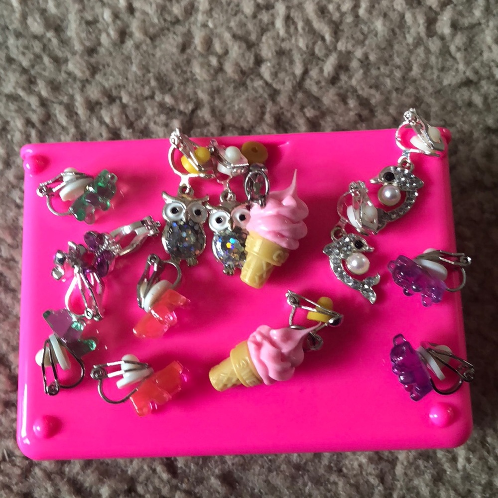 Girls clip on earrings